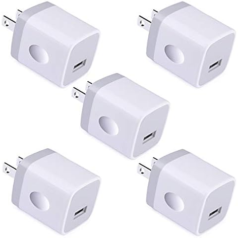 Single Port USB Charger,UorMe 1A 5V Wall Plug USB Power Adapter 5 Pack for iPhone 15 Plus 14 Pro Max/13/12/11/X/8/7/6S/6Plus,Samsung Galaxy S23 Ultra/A15/A14/A13/S22/S20 Ultra/S10/S9 Note 20,HTC,Moto Cover