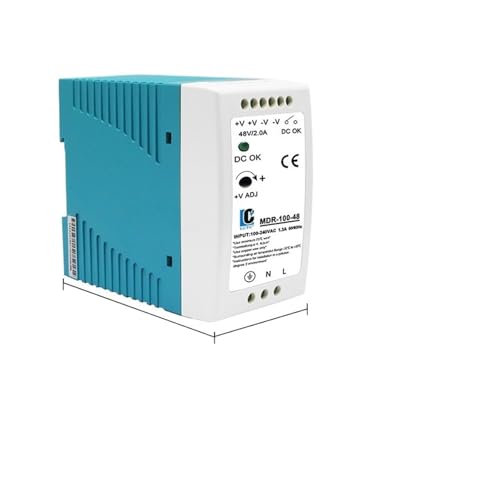 Alimentation MDR-60-5 pour rail DIN délivrant une tension stable de 5V et un courant de 10A