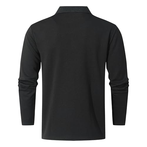 Men's Long Sleeve Polo Shirt Quick Dry Performance Tactical Shirts Daily Casual Stylish Collared Shirts for Men3