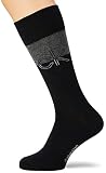 Calvin Klein Lot de 3 Paires de Chaussettes avec Logo pour Homme Classiques, Noir, Taille Unique