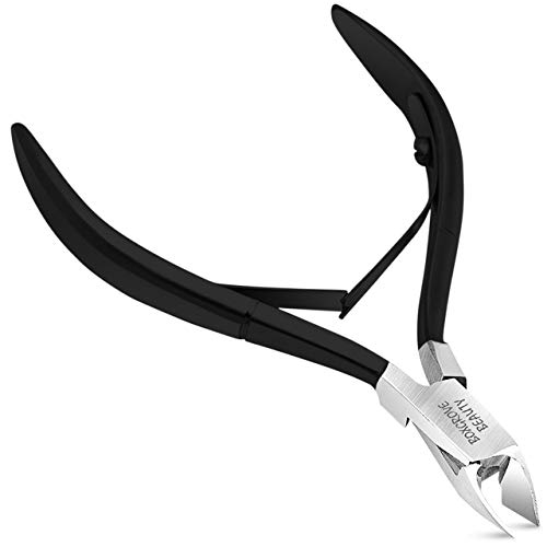 Professional Cuticle Cutter & Pusher Trimmer Manicure Tools with Double Spring– Perfect Nail Care Tool for Manicure & Pedicure Beauty at Home/Spa/Saloon (Black)