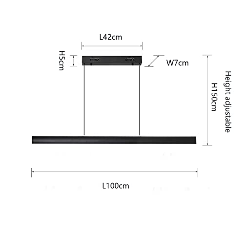 Lampada a sospensione a LED Lampada a sospensione da tavolo da pranzo Lampadario da soggiorno dal design lineare moderno dimmerabile (3000K-6000K) con telecomando Lampada da soffitto regolabile in