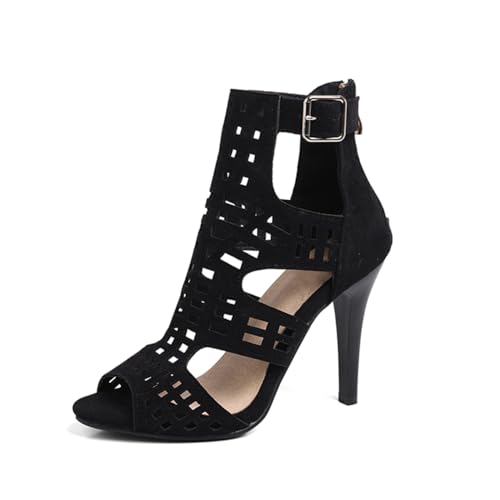 UFEDO Womens Stiletto Heel Sandals Back Zipper Gladiator High Heel Sandals