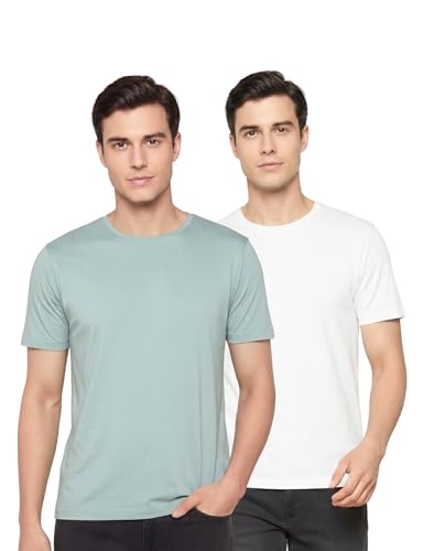 Image of FYLTR Men's Solid T-Shirt - Half Sleeve | Round Neck | 100% Cotton | Regular Fit T-Shirt (Pack of 2)