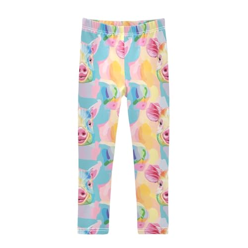 Colorful Pig Girls Casual Leggings for Kids Printed Long Pant Bottoms Stretch and Soft