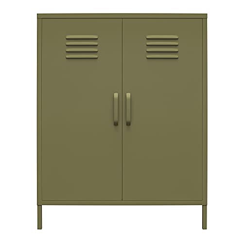 Image of DHP Furniture Bradford 2 Door Metal Storage Cabinet Green