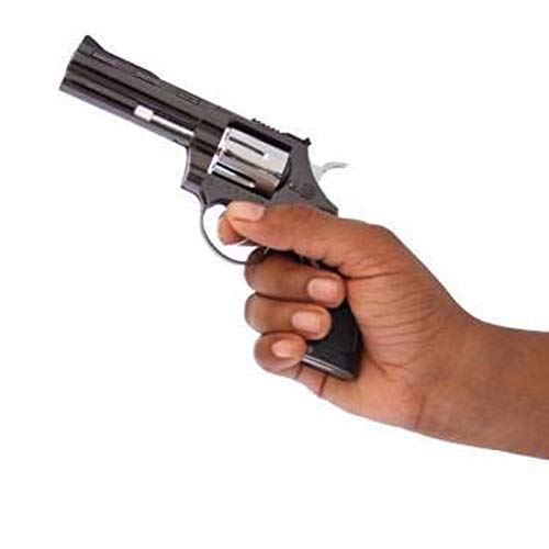Image of Gun Shape Refillable Gas Lighter with Keychain Pouch - Windproof Flame Lighter for Kitchen & Outdoor Use
