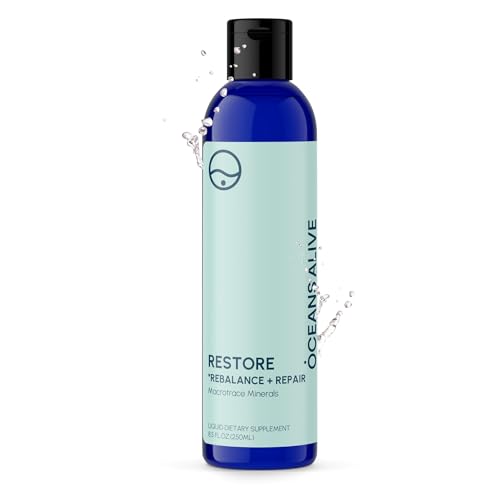 Restore - Rebalance + Repair Liquid Drops – Ionic Trace Mineral Solution for Hydration, Electrolytes & Mineral Supplement Support, Mineral Rich Liquid Trace Elements, 8.4 fl oz Restore - Rebalance + Repair Liquid Drops – Ionic Trace Mineral Solution for Hydration, Electrolytes & Mineral Supplement Support, Mineral Rich Liquid Trace Elements, 8.4 fl oz