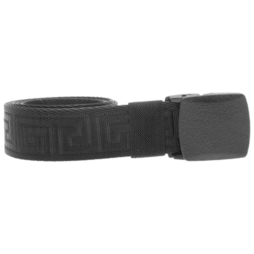 KALLORY Cinturón Ajustable para Hombre de Poliéster Negro Hebilla de Plástico Multiusos y Práctico para Ocasiones Formales y Viajes