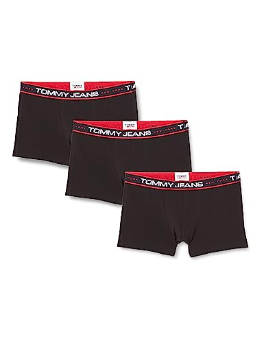 Tommy Jeans Herren 3er Pack Boxershorts Trunks Unterwäsche, Schwarz (Black/ Black/ Black), S 1
