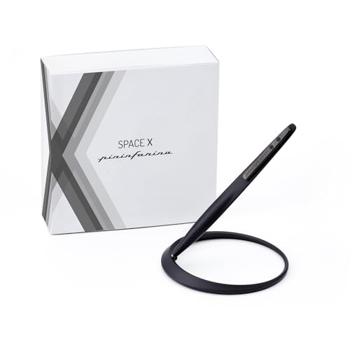 Pininfarina SPACE Stilo Ethergraf | Penna Senza Inchiostro Usata nello Spazio | Strumento da Scrittura in Magnesio con Supporto in Alluminio | Design Italiano Tecnologia Spaziale | Space X Black