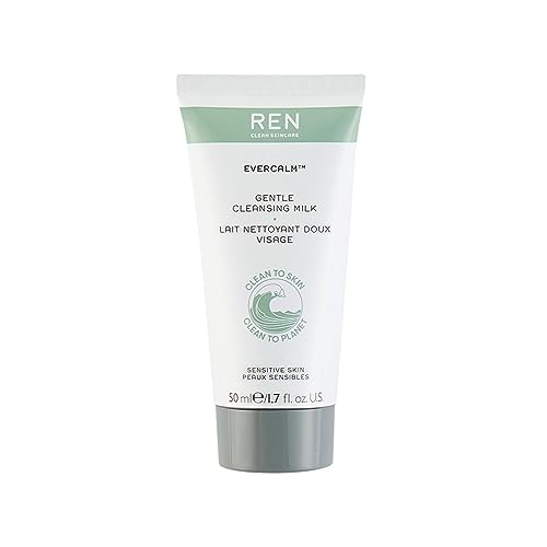 REN Clean Skincare Evercalm™ - Leche limpiadora suave, tamaño de viaje, 50 ml