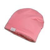 GOTS-zertifiziert maximo GOTS Mini-Beanie Reversible Ringel/Uni, UV 50 Made in Germany Reversible 51 Camelia/Flamingo-zartrosa
