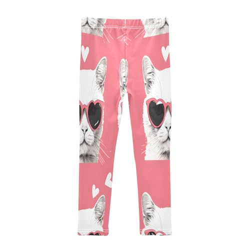 Toddler Girls Leggings Printed Yoga Pants Leggings Black Glasses Cat for Kids2
