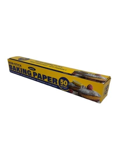 Baking Parchment Paper Roll with Cutter, Non-Stick Unbleached, (45 cm x 50 m)
