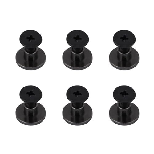 Pwshymi Brass Flat Head Belt Strap Rivets Screw Electroplated Black 20sets 5mm 8mm with Smooth Surface, for Bags, Shoes, Hats (5mm)