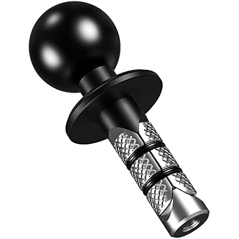 BRCOVAN Metal Motorcycle Fork Stem Mount Base with 1'' TPU Ball for Stem Holes 12mm to 25.4mm in Diameter, Compatible with RAM Mounts B Size 1 Inch Ball Double Socket Arm Cover