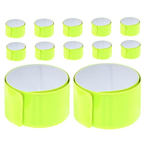 Yardwe 12pcs High Visibility Slap Bracelets for Night Running Cycling and Outdoor Activities Comfortable Lightweight Design for Enhanced Safety