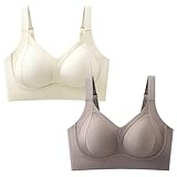 Necalisi Sport BH Damen große brüste starker Halt büstenhebe BH Bügelloser Beige+braun für Joggen Yoga Jumping Fitness Bequemer Bralette 95C
