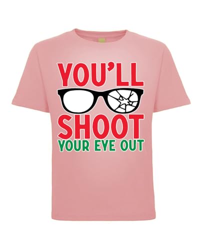 You'll Shoot Your Eye Out Movie Parody Christmas Toddler Crew Graphic T-Shirt, Light Pink, 5T/6T
