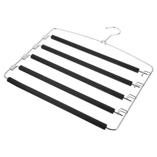 OUNONA Multi Layer Pants Organizer Non Slip Hangers for Jeans Trousers Space Saving Wardrobe Design for Closet Storage Neat Arrangement