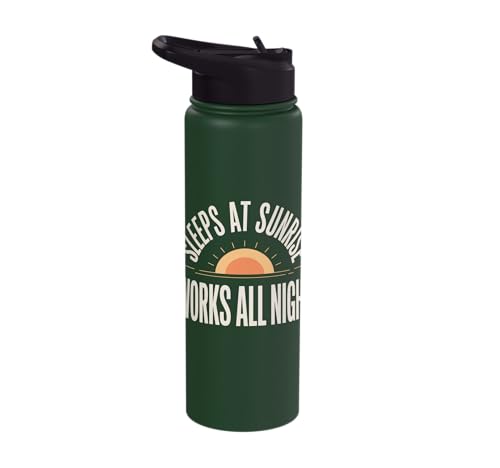 Warehouse Night Shift Forklift Third Shift Crew Gift Stainless Steel Insulated Water Bottle