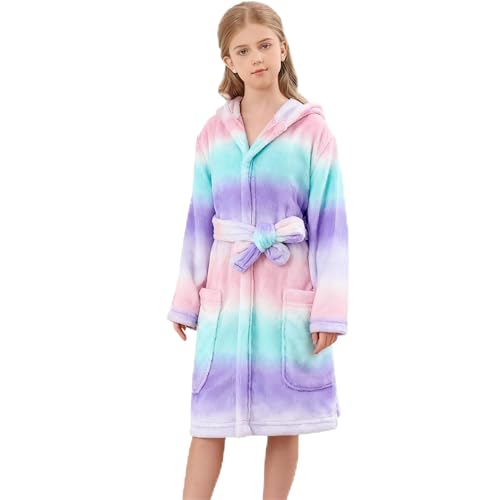 V.&GRIN Mädchen-Fleece-Bademantel, weicher Fuzzy-Bademantel mit Kapuze...