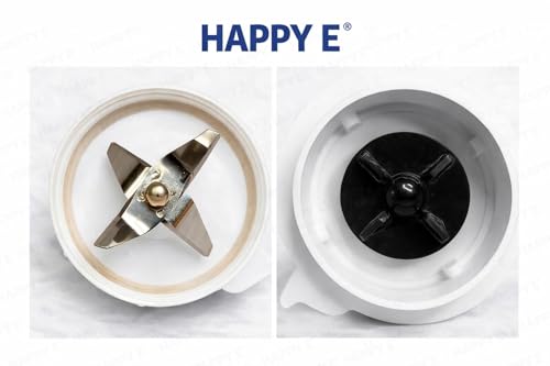 Image of HAPPY E Premium Transparent Bullet Jars | BPA-Free Heavy Duty Polycarbonate | Leakproof | 304 SS Blades | Fits 2-Lock Mixer Grinders (4 Teeth Coupler) - Prestige, Bajaj, Preethi, Sumeet (500+300 ml)