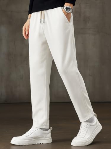 Image of Samfor Men's Comfortable Corduroy Pants | Relaxed Fit Stretch Waist Trousers for Everyday Wear