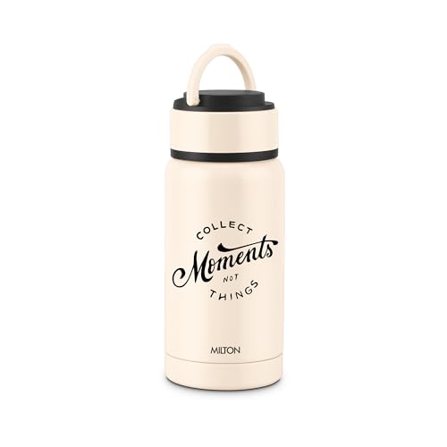 Milton Tiny 260 Thermosteel Water Bottle 250 ml Stainless Steel, Long Hours Hot and Cold, Leak Proof Lid, Easy to Carry, ISI Certified I Vacuum Insulated I for Office, Gym, School I Cream