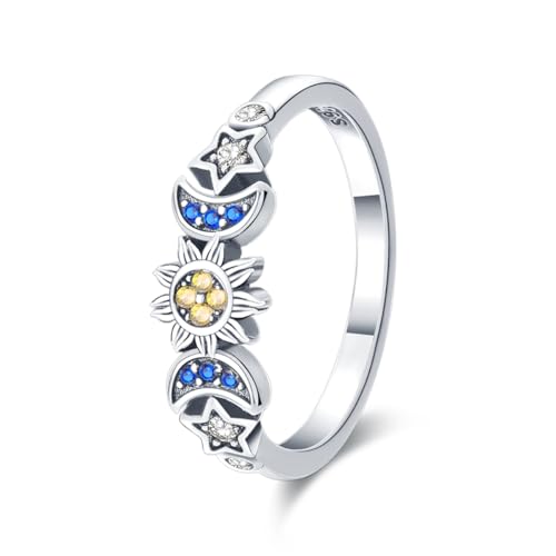 ChenYuTe Plata de Ley 925women's Rings - Estiloso, Sencillo y Elegante, Apto para Uso Diario, Cena o Boda, Apilable - Rings Vintage, Talla 6-9