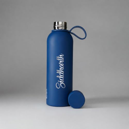 Image of AICA Personalized Name Stainless Steel Water Bottle - 500ml | For Men & Women Girl & Boy | Gifts for Men & Women Girl & Boy| Secret Santa Gifts for Office Staff Man Woman (Royalblue)