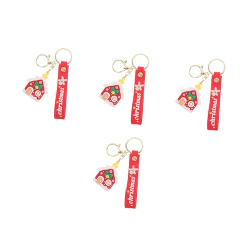 SHERCHPRY 4 Piezas De Llavero De Muñeca Llavero De Navidad Llavero Con Dijes Kit Abrasivo Cadena Encantadora Llavero De Peluche Dijes Tirador De Armario Juguetes Clips De Luz De