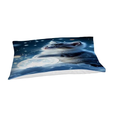 Housse de couette chaton microfbre lit simple theme espace parure - 7