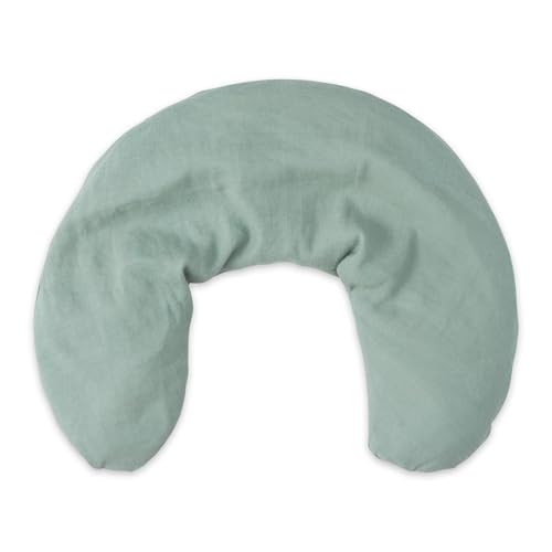 Bucky Linen Hot & Cold Neck Pillow Natural Buckwheat Filling Sage 25x6.5-inch