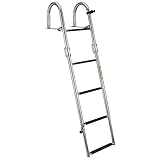 RecPro Marine Pontoon Boat Heavy Duty 5 Step TELESCOPING Rear Entry Ladder SSL-BCK-T3L