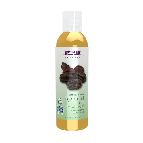 Now Solutions, Organic Jojoba Oil, Moisturizing Multi-Purpose Oil for Face, Hair and Body, 4 Fl Oz