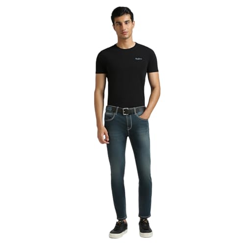 Image of Pepe Jeans Men's Tapered Fit Jeans | Mid Rise | Chinox | Jeans for Man