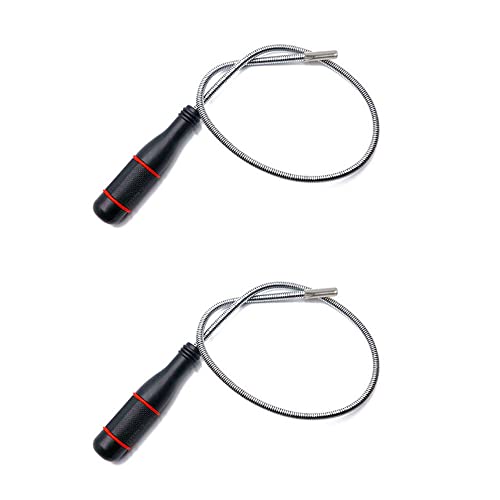 Sixfolo 2 Pièces Aimant Flexible,Outil de Ramassage Magnétique Aimant Mecanique Portable pour Ramassage Petites Pièces Écrous Boulons Vis Clé Pièces Automobiles (Longue 600mm)
