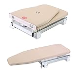 tabla de planchar giratoria opiniones Seguro y seguro: la tabla de planchar plegable es muy segura y se bloquea firmemente en su posición. La tabla de planchar de madera es fuerte y estable y la funda de algodón de alta calidad tiene un diseño de aspecto clásico beige.