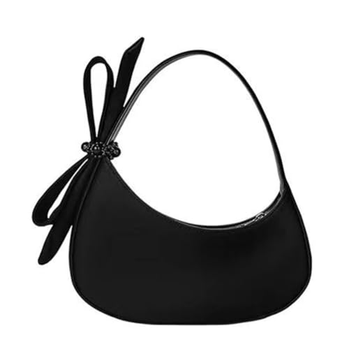 Sac demi-lune femme en nylon avec nœud styliste et fermeture éclair
