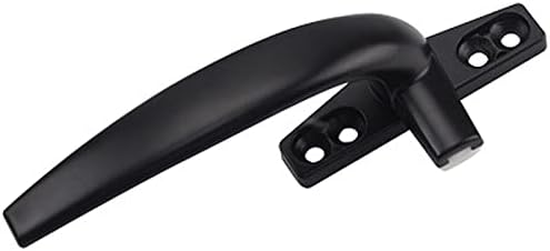 Window Handle, Aluminum Alloy with Lock Inner Flat Open Inner Open Curtain Timber Casement Window Sliding Door Handles Hardware Window Handles Handles(Black,Right)