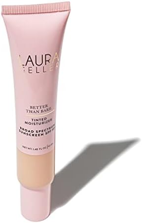 LAURA GELLER NEW YORK Better Than Bare Tinted Moisturizer - Fair 130 - Broad Spectrum SPF 50 - Buildable Light to Medium Coverage - Satin Finish