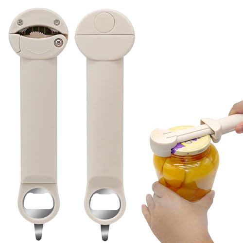 PEAKCLOUDS Multifunctional Jar Opener for Seniors with Arthritis, Magnetic Can Opener, Kitchen Gadgets for Weak Hands (Off-White)