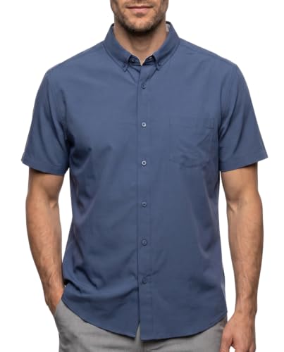 Image of Visive Mens Shirts Multi Packs Short Sleeve Button Down Dress Shirts Solid Color Big and Tall