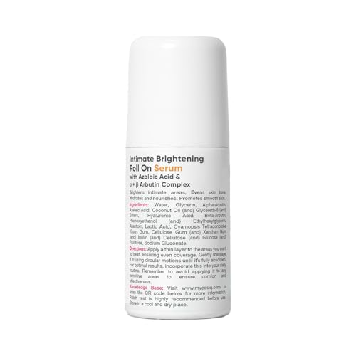 Cos-IQ Intimate Brightening Roll-On Serum | With Azelaic Acid & Alpha + Beta Arbutin Complex | For Dark Underarms, Inner Thighs, Knees & Bikini Area | Intimate Areas for Women & Men | 40ml 7 31vclZJvu+L