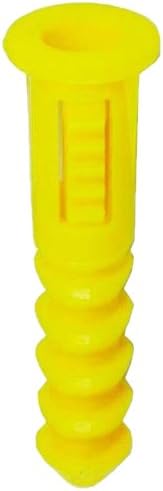 L.H. Dottie 122 Anchor Tapered with Wings, No.8-10-12 by 1-1/4-Inch Length, Yellow, 100-Pack