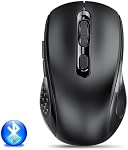 Wireless Mouse,Bluetooth Mouse for Laptop,ipad,Computer,mac,PCDual Mode Switch Mouse Bluetooth 5.2/3.0 and 2.4GHz USB Type-C Receiver (Black)