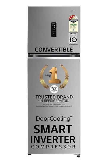 Image of LG 246 L 3 Star Frost-Free Smart Inverter Wi-Fi Double Door Refrigerator Appliance (GL-T262TPZX, Shiny Steel, Convertible & Door Cooling+)