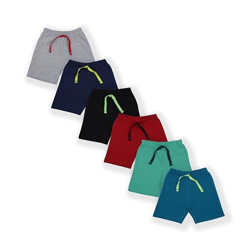 Image of YUV Infant Boys & Girls Multi-Color Pack of 6 100% Soft Cotton Solid Shorts for 0 to 36 Months